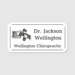 Vertebra Chiropractic Business in Black and White Naamplaatje