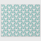 Vertebra op cyaan wrappingpapier cadeaupapier (Vlak)