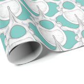 Vertebra op cyaan wrappingpapier cadeaupapier (Rol Hoek)