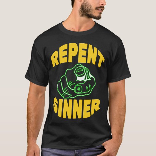 Vertegenwoordig Sinner - Christelijke Jezus Bijbel T-shirt (Voorkant)