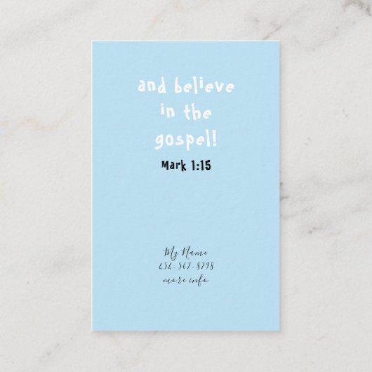 Vertegenwoordig Voetafdrukken Kruisevangelistische Visitekaartje (Achterkant)