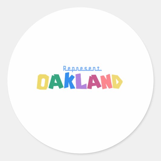 Vertegenwoordigen Oakland Ronde Sticker (Voorkant)