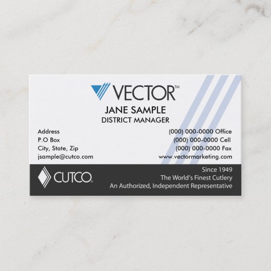 Vertegenwoordiger en beheer Visitekaartjes (Voorkant)