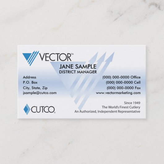 Vertegenwoordiger en beheer Visitekaartjes (Voorkant)