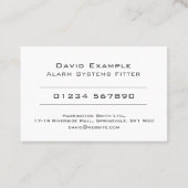 Vertegenwoordiger van de beveiligingsmaatschappij visitekaartje (Achterkant)