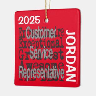 Vertegenwoordiger van klantenservice keramisch ornament