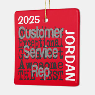 Vertegenwoordiger van klantenservice keramisch ornament
