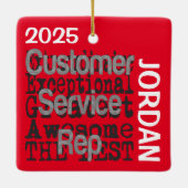 Vertegenwoordiger van klantenservice keramisch ornament (Achterkant)