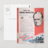 Vertegenwoordiging van Brits poster in oorlogstijd Briefkaart (Voorkant / Achterkant)