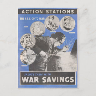 Vertegenwoordiging van Brits poster in oorlogstijd Briefkaart