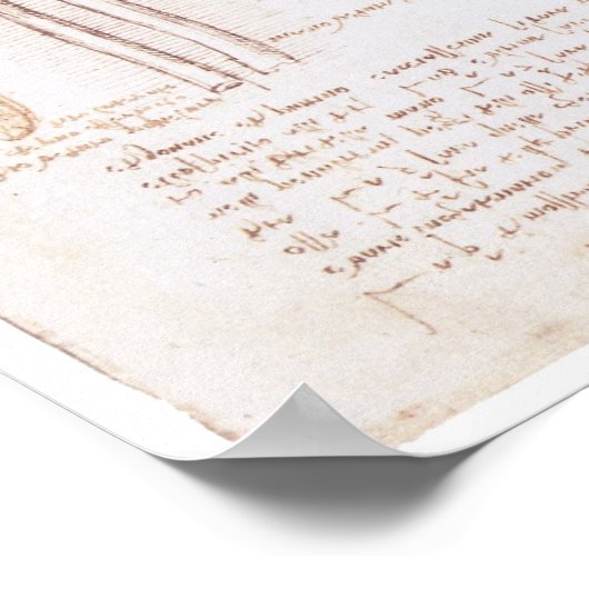 Vertegenwoordiging van de Hand, Leonardo da Vinci Poster (Hoek)
