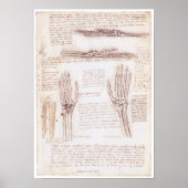 Vertegenwoordiging van de Hand, Leonardo da Vinci Poster (Voorkant)