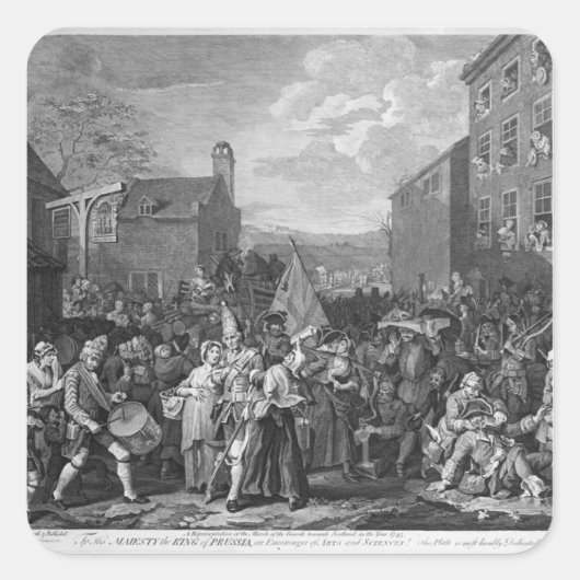 Vertegenwoordiging van de mars van de Garde Vierkante Sticker (Voorkant)