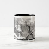 Vertegenwoordiging van het Amerikaanse fregat; Tweekleurige Koffiemok (Center)