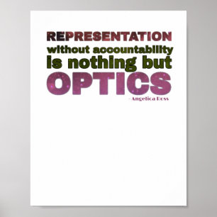 Vertegenwoordiging zonder verantwoording is optiek poster