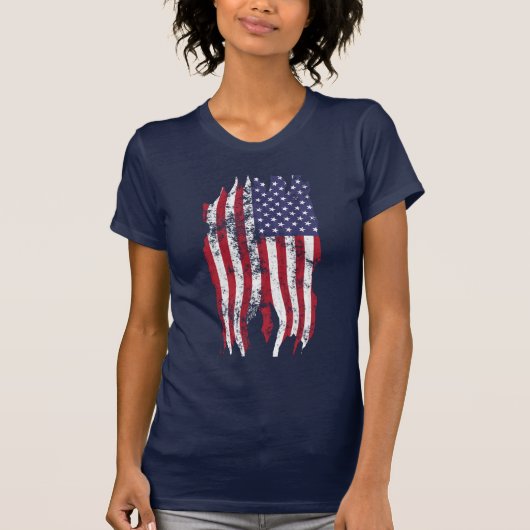 vertekend Amerikaans T-shirt (Voorkant)