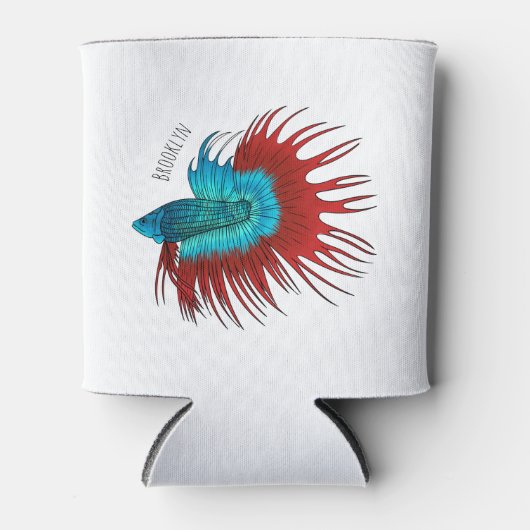 Vertekening van de cartoon van de kroonstaart bett blikjeskoeler (Voorkant)