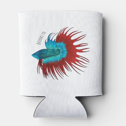 Vertekening van de cartoon van de kroonstaart bett blikjeskoeler (Achterkant)