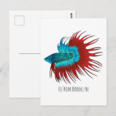 Vertekening van de cartoon van de kroonstaart bett briefkaart (Voorkant / Achterkant)