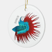 Vertekening van de cartoon van de kroonstaart bett keramisch ornament (Links)