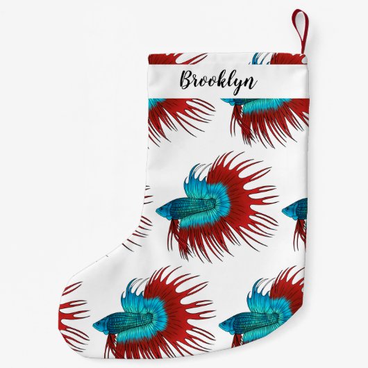 Vertekening van de cartoon van de kroonstaart bett kleine kerstsok (Achterkant)