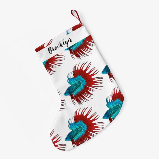 Vertekening van de cartoon van de kroonstaart bett kleine kerstsok (Achterkant (Hangend))