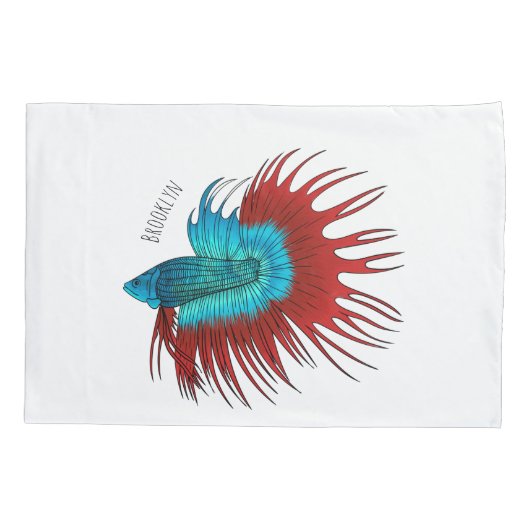 Vertekening van de cartoon van de kroonstaart bett kussensloop (Achterkant)