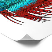 Vertekening van de cartoon van de kroonstaart bett poster (Hoek)