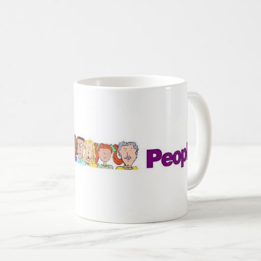 Vertel 3 mensen Koffie Mok aangepast Logo ontwerp (Voorkant rechts)