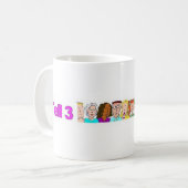 Vertel 3 Personen Koffiemok Custom Logo Ontwerp (Voorkant links)
