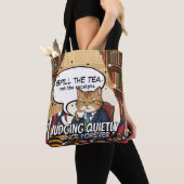 Vertel de roddelkat grappige quote tote bag (Dichtbij)