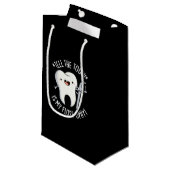 Vertel de tand is mijn floss-ophy tandheelkundige  klein cadeauzakje (Voorkant Gekanteld)