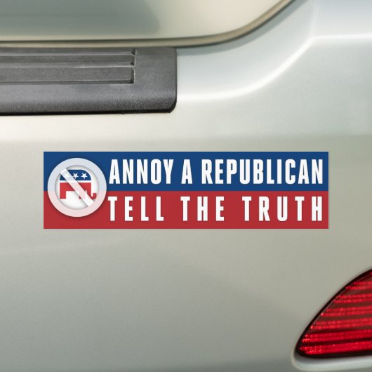 Vertel de waarheid Annoy een republikein Bumpersticker (Op auto)