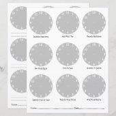 Vertel de werkbladen van de Tijd (Voorkant / Achterkant)