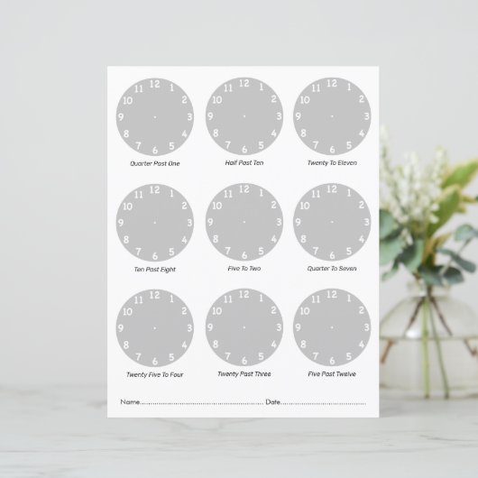 Vertel de werkbladen van de Tijd (Staand voorkant)