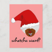 Vertel de zwarte Kerstman wat je voor Kerstmis wil Feestdagenkaart (Voorkant)