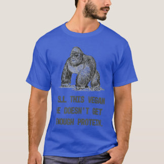 VERTEL DEZE VEGAN Funny Gorilla Lifestyle Novelty T-shirt