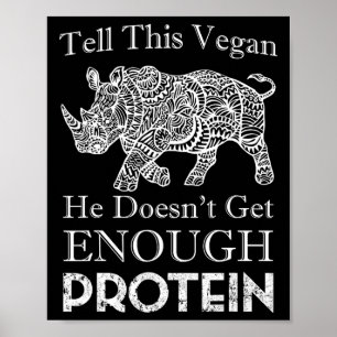 Vertel dit Vegan Genoeg Eiwitten Vegan Bodybuildin Poster