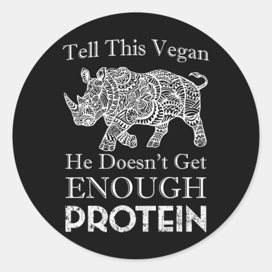Vertel dit Vegan Genoeg Eiwitten Vegan Bodybuildin Ronde Sticker (Voorkant)