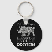 Vertel dit Vegan Genoeg Eiwitten Vegan Bodybuildin Sleutelhanger (Voorkant)