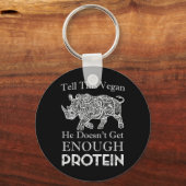 Vertel dit Vegan Genoeg Eiwitten Vegan Bodybuildin Sleutelhanger (Voorkant)