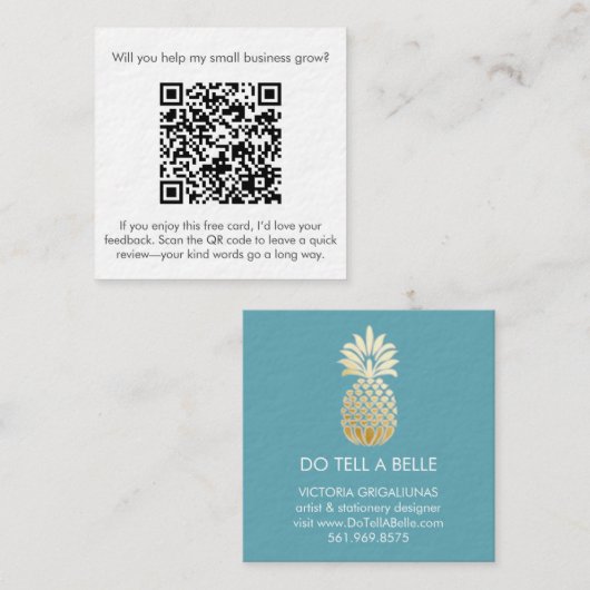 Vertel een belle Visitekaartjes (Voorkant / Achterkant)