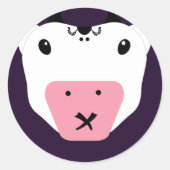 Vertel geen geheime Cute Kawaii Koe Ronde Sticker (Voorkant)