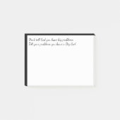 Vertel God je problemen niet Inspirerend Citaat Post-it® Notes (Voorkant)