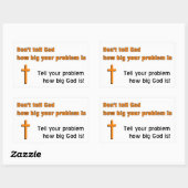 Vertel God niet hoe groot je probleem is Rechthoekige Sticker (Vel)