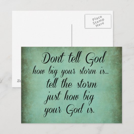 Vertel God niet hoe groot je Storm is Briefkaart (Voorkant / Achterkant)