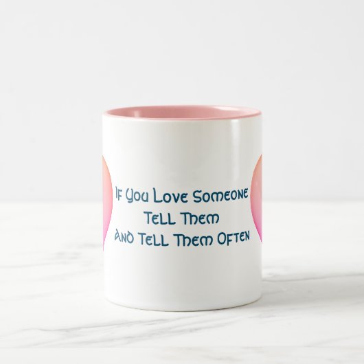 Vertel hen dat je van hen houdt Inspirerend Tweekleurige Koffiemok (Center)