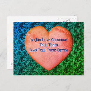 Vertel hen dat je van hen houdt, roze hart Abstrac Briefkaart