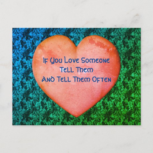 Vertel hen dat je van hen houdt, roze hart Abstrac Briefkaart (Voorkant)