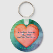 Vertel hen dat je van hen houdt Roze hart geperson Sleutelhanger (Voorkant)